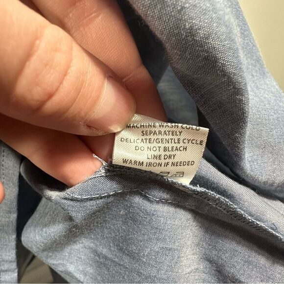 Tuckernuck Cotton Chambray Embroidered Salty Paloma Caftan Dress NWT Size Small - Picture 10 of 16